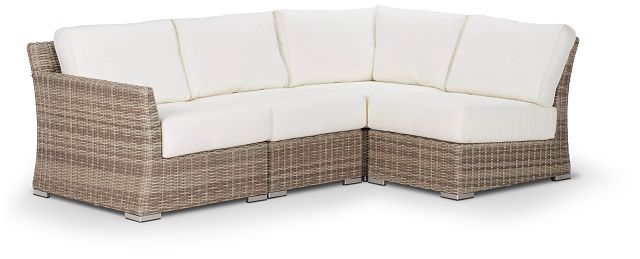 Raleigh White Left 4-piece Modular Sectional