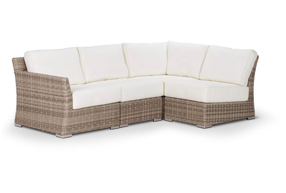 Raleigh White Left 4piece Modular Sectional