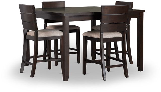 Sienna Dark Tone High Table & 4 Barstools