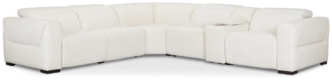 Ellis Light Beige Fabric Medium Dual Power 2-arm Reclining Sectional