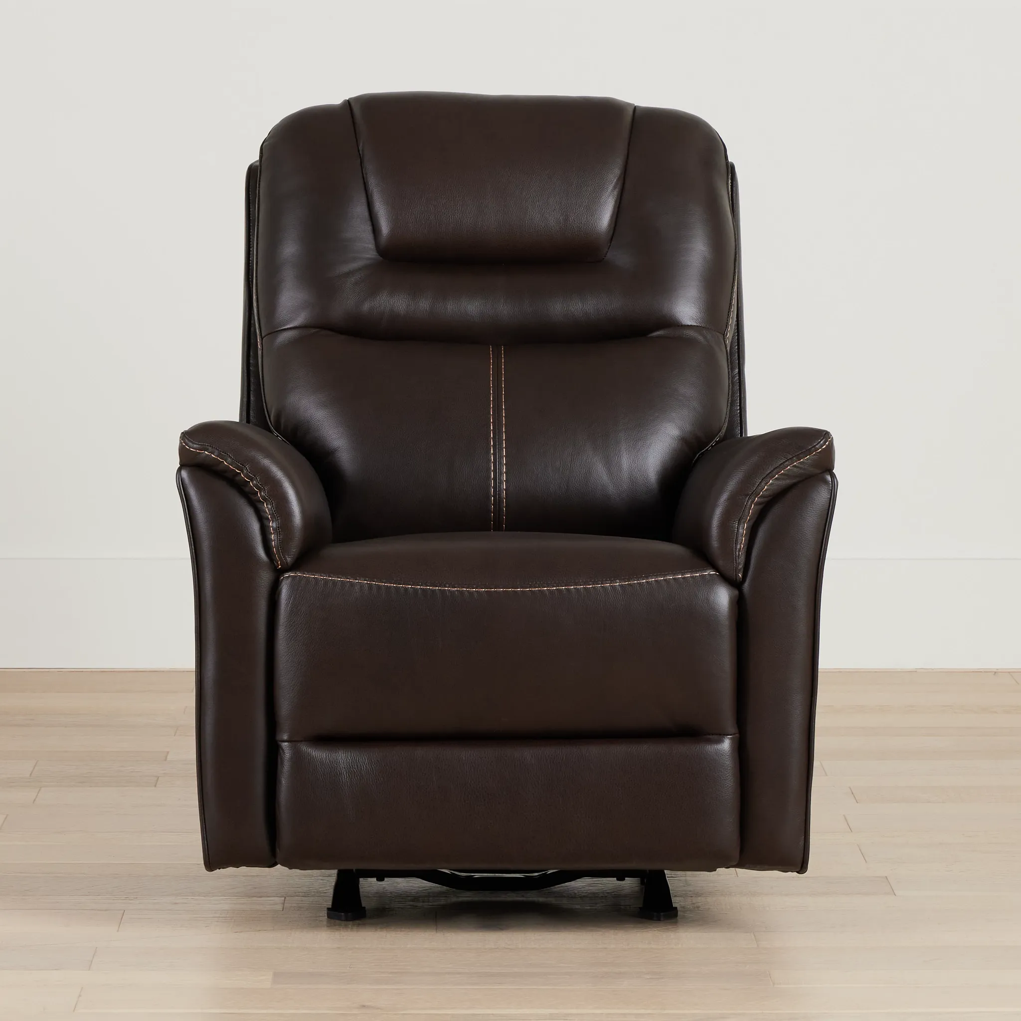 Archie Dark Brown Lthr/vinyl Power Recliner With Heat And Massage