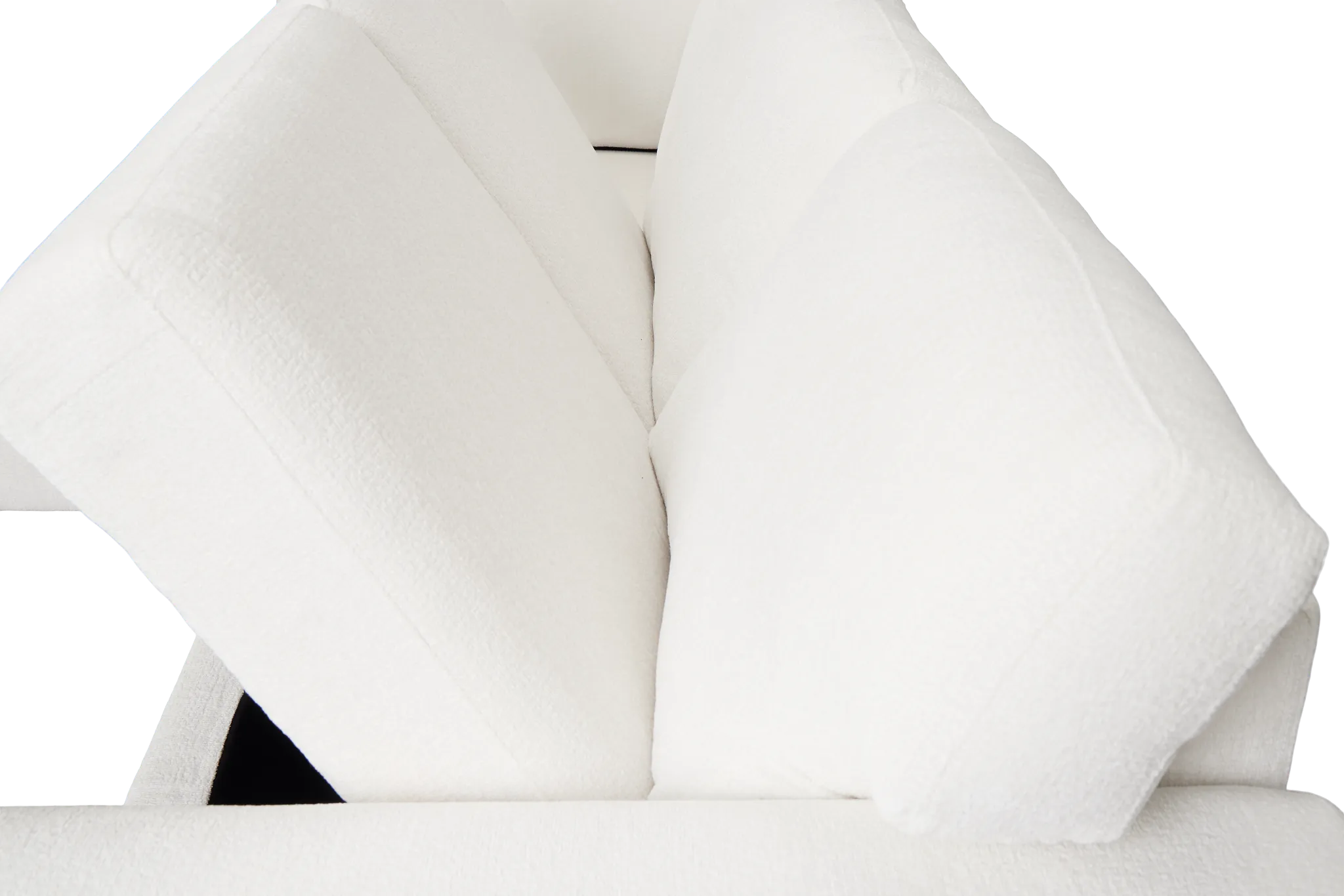 Everly White Fabric Small 2-arm Storage Sectional