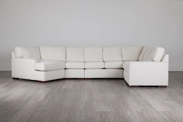 Austin White Fabric Large Left Cuddler Sectional