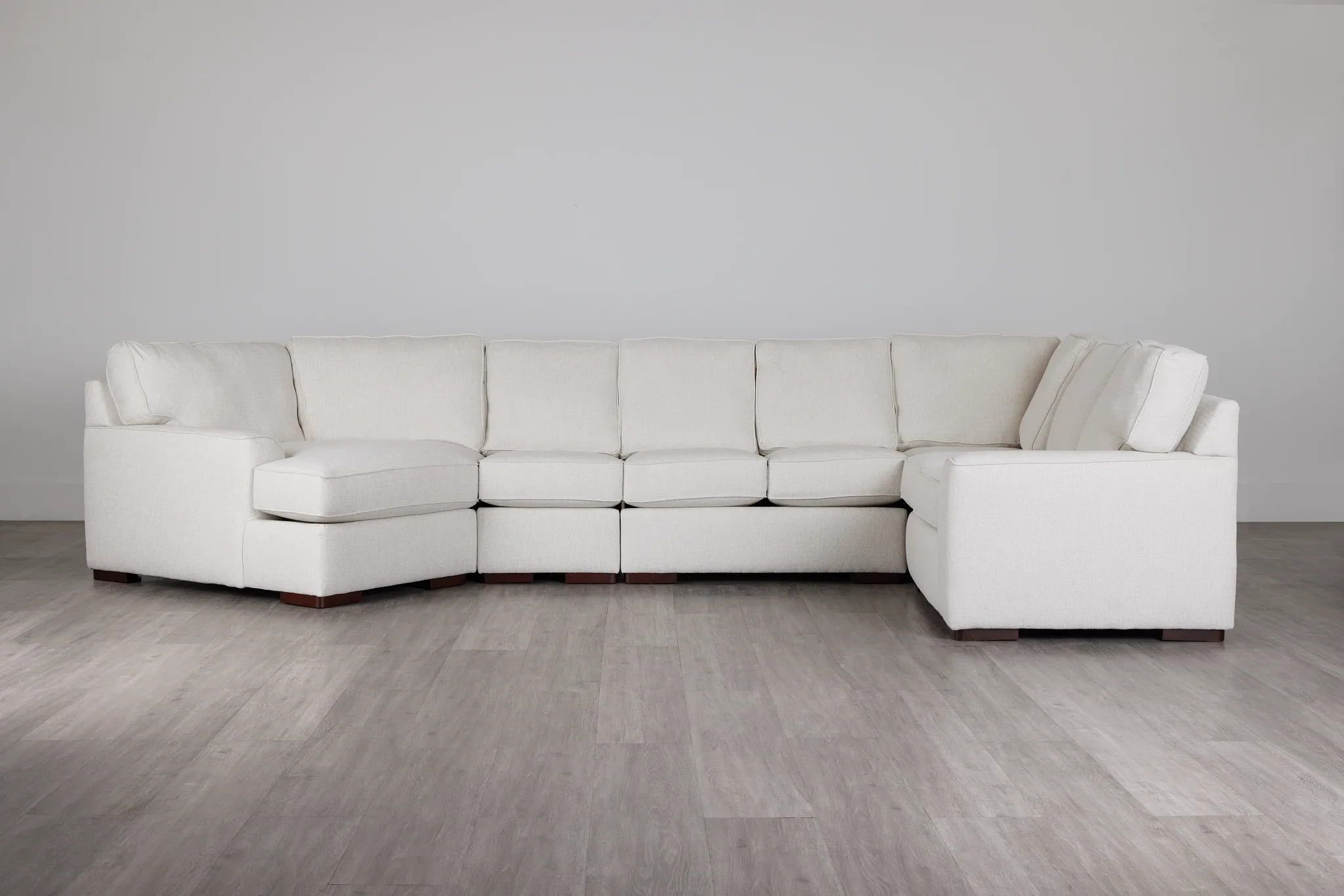 Austin White Fabric Large Left Cuddler Sectional