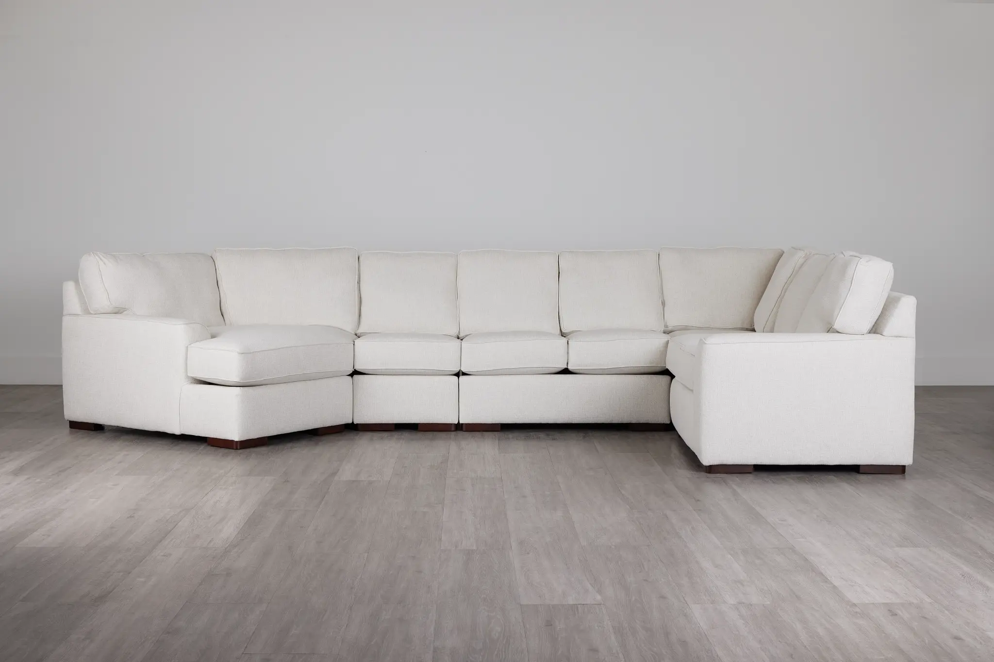 Austin White Fabric Large Left Cuddler Sectional Austin White Fabric Large Left Cuddler Sectional