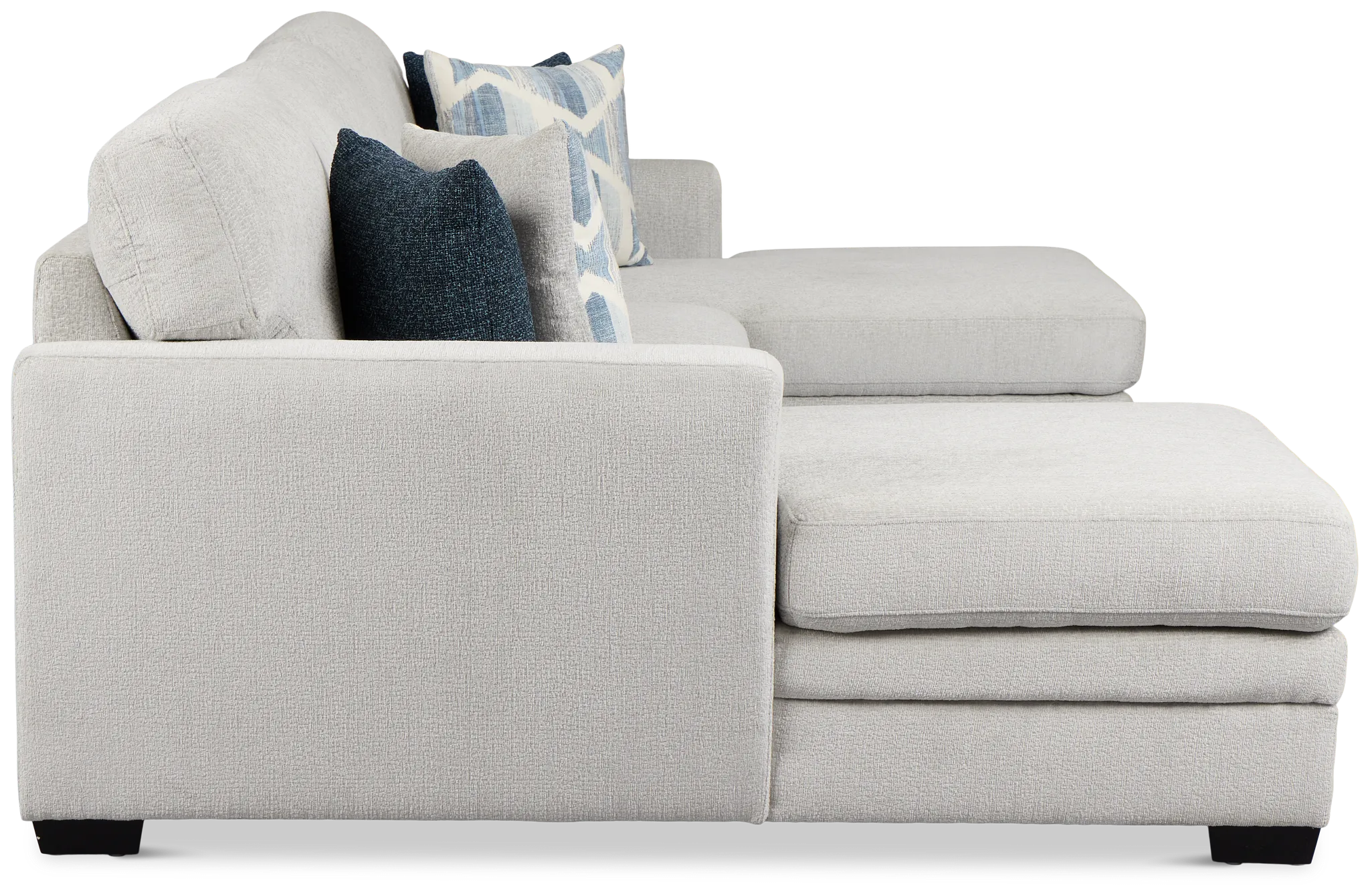 Everly Gray Fabric Double Chaise Sleeper Storage Sectional