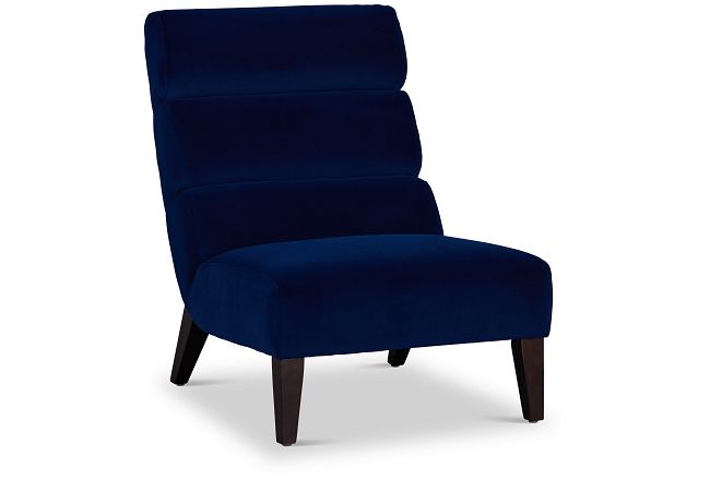 Emily Blue Velvet Accent Chair