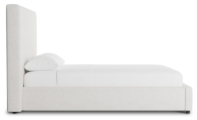 Grayton Linen Light Beige 54" Upholstered Platform Bed