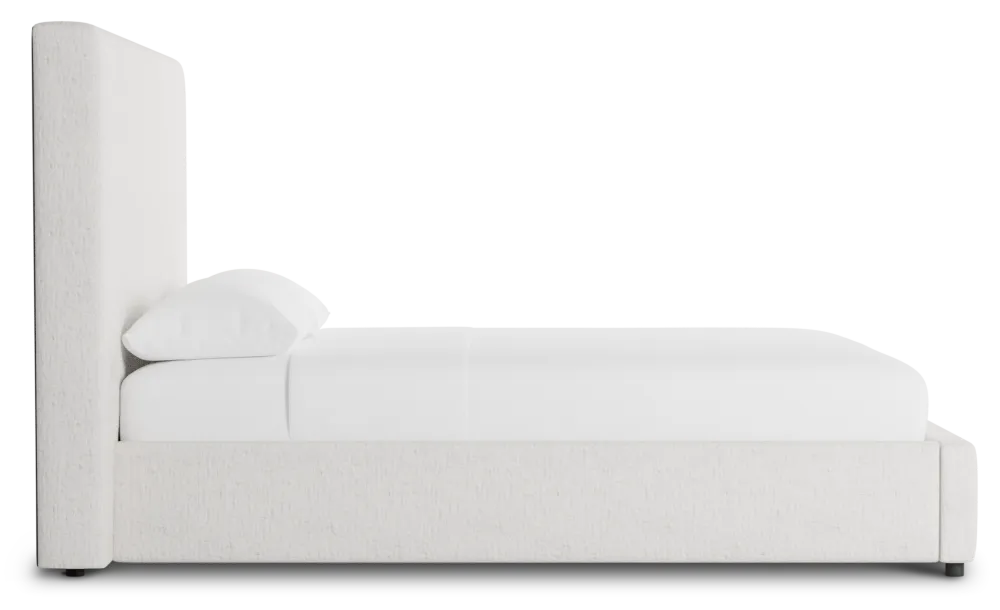 Grayton Linen Light Beige 54" Upholstered Platform Bed