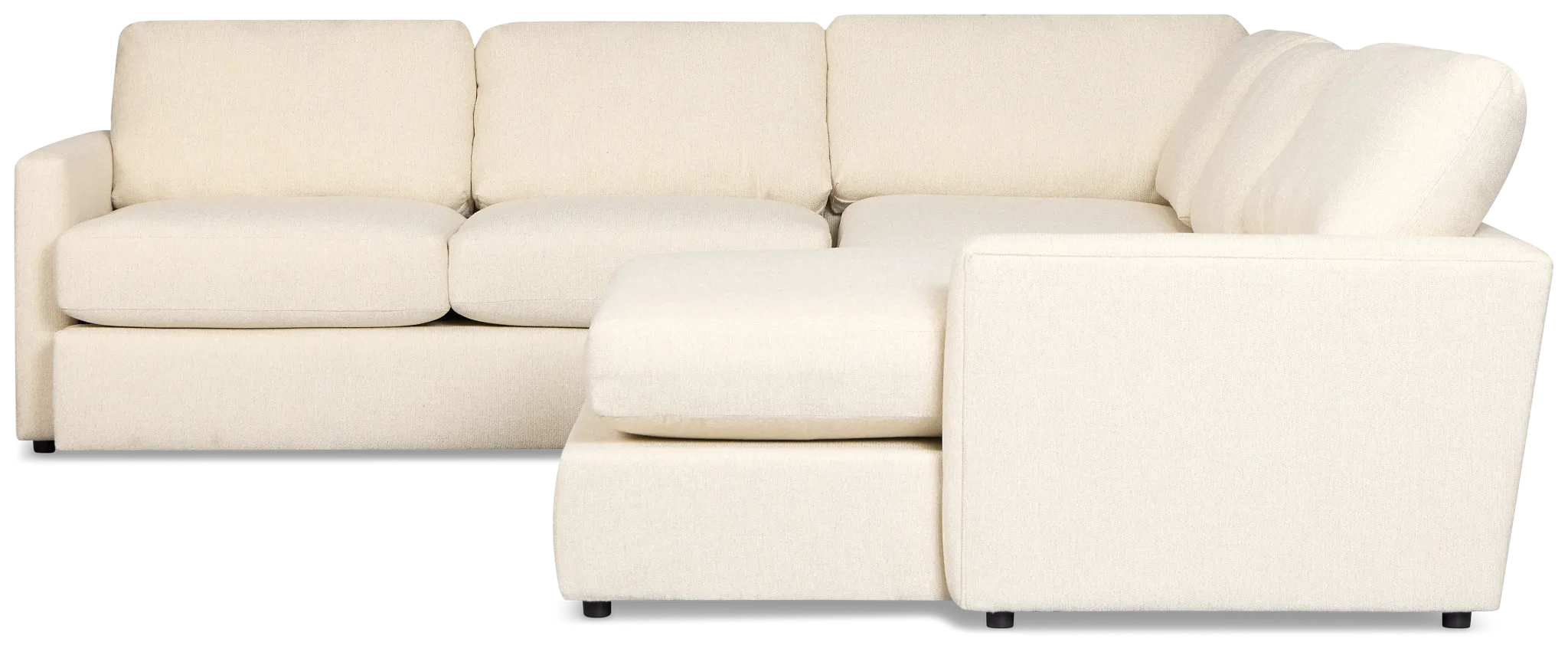 Maxwell Light Beige Fabric Medium Right Chaise Sectional