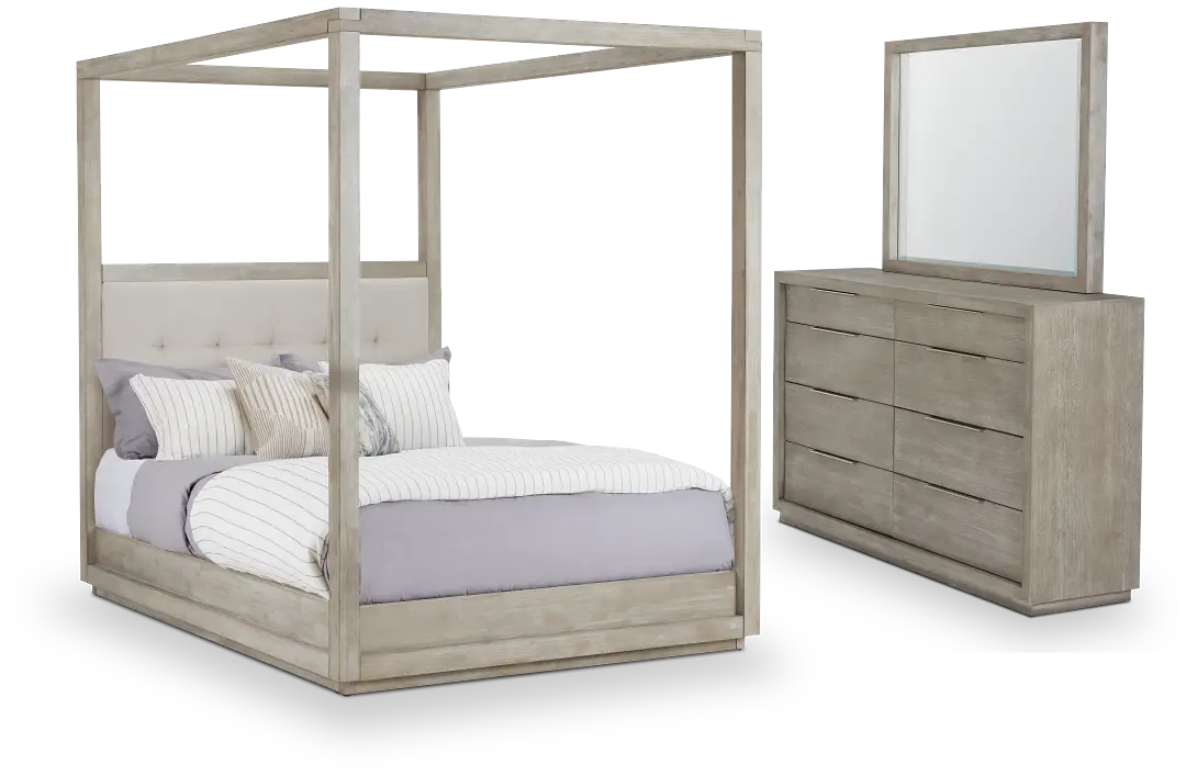 Madden Light Tone Fabric Canopy Bedroom Madden Light Tone Fabric Canopy Bedroom