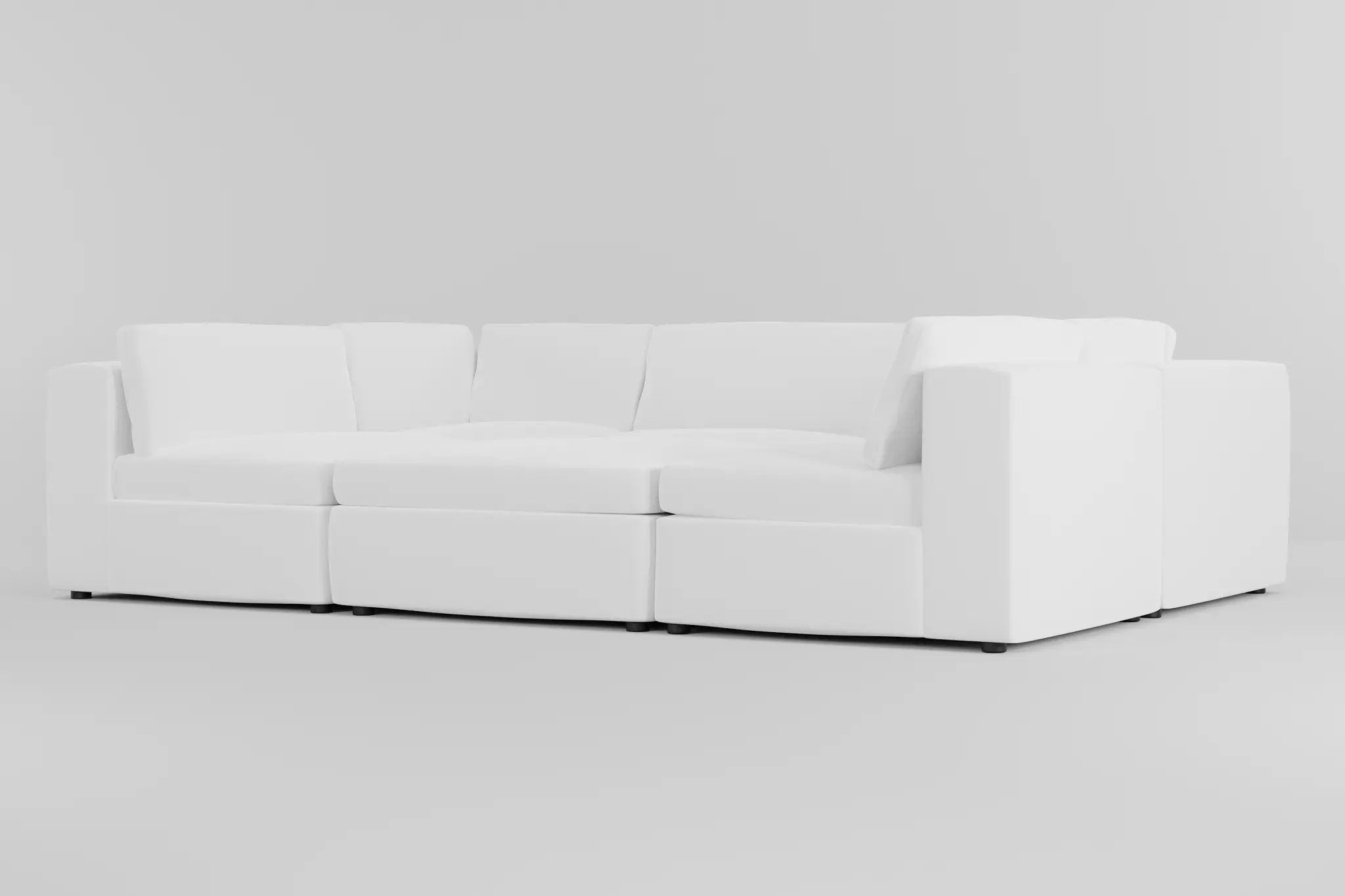 Destin Suave White Fabric 6-piece Pit Sectional Destin Suave White Fabric 6-piece Pit Sectional