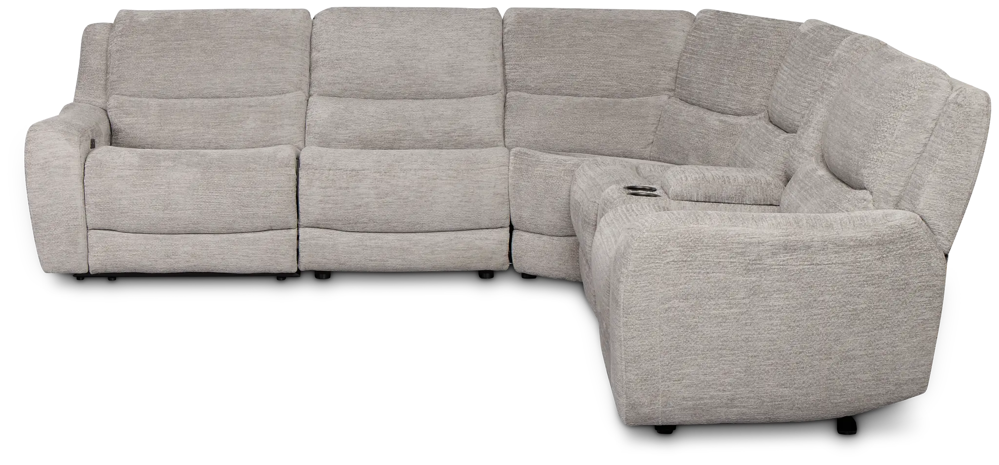 Bennett Gray Fabric Medium Triple Power 2-arm Sectional Bennett Gray Fabric Medium Triple Power 2-arm Sectional