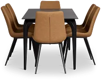 Sierra Black Stone Rectangular Table With 6 Chairs