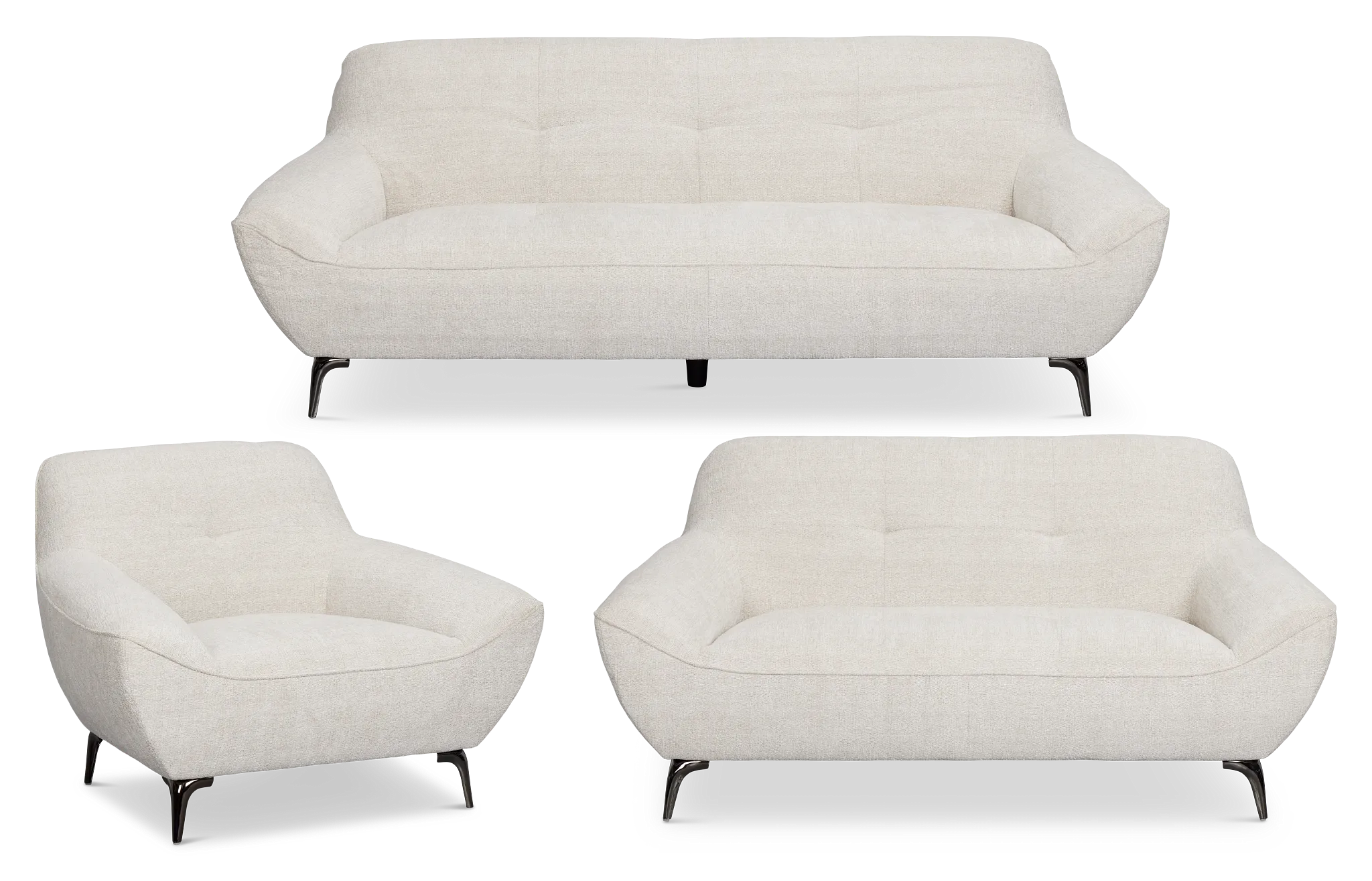 Zoey Light Beige Fabric Living Room