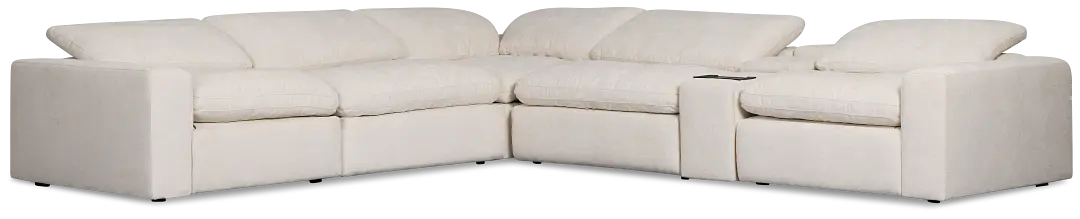 Drift Light Beige Fabric Medium Dual Power 2-arm Reclining Sectional Drift Light Beige Fabric Medium Dual Power 2-arm Reclining Sectional