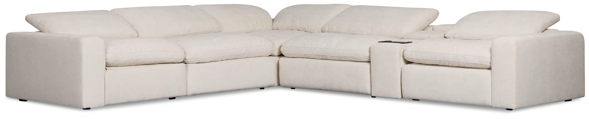 Drift Light Beige Fabric Medium Dual Power 2-arm Reclining Sectional Drift Light Beige Fabric Medium Dual Power 2-arm Reclining Sectional