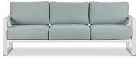 Linear White Teal Aluminum Outdoor Upholstery