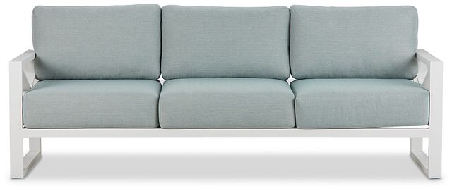 Linear White Teal Aluminum Outdoor Upholstery (1)