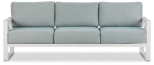 Linear White Teal Aluminum Outdoor Upholstery