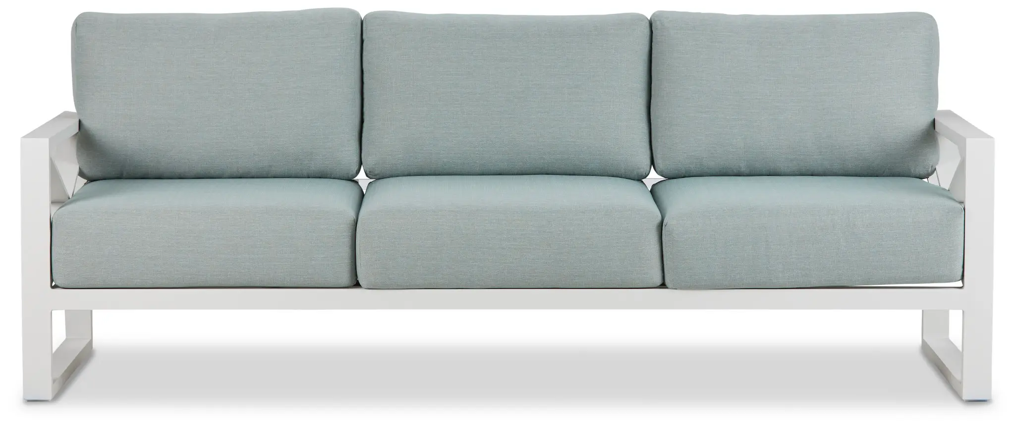 Linear White Teal Aluminum Outdoor Upholstery Linear White Teal Aluminum Outdoor Upholstery