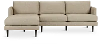 Easton Brown Fabric Left Chaise Sectional