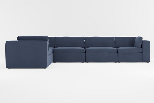 Destin Peyton Dark Blue Fabric 6-piece Modular Sectional