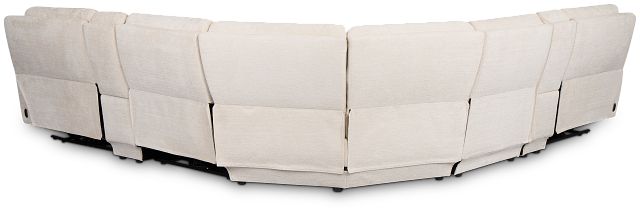 Bennett Light Beige Fabric Large Triple Power Reclining Two-arm Sectional