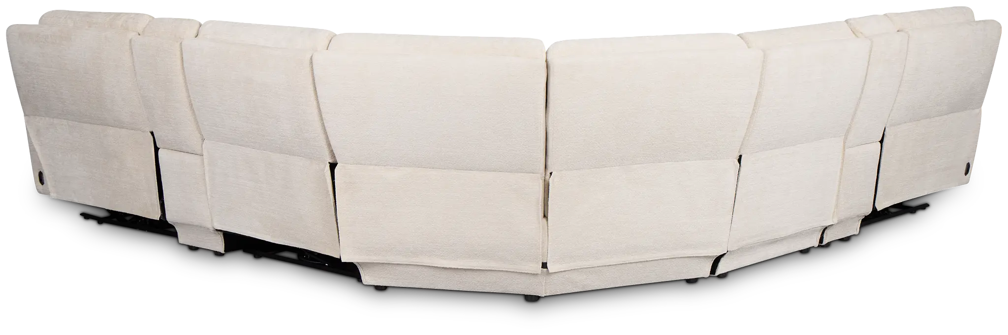 Bennett Light Beige Fabric Large Triple Power Reclining Two-arm Sectional Bennett Light Beige Fabric Large Triple Power Reclining Two-arm Sectional