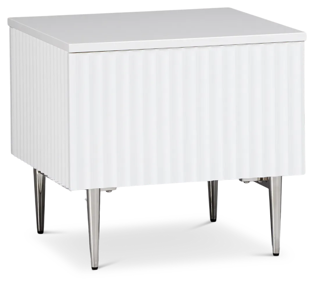 Surge White Rectangular End Table