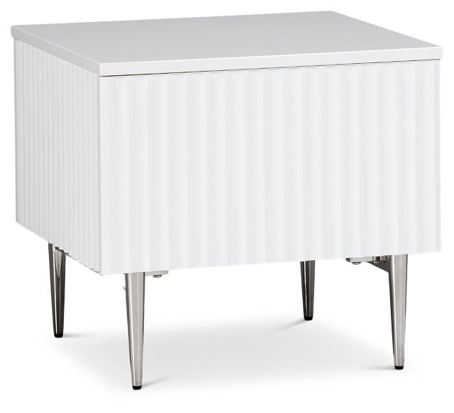 Surge White Rectangular End Table