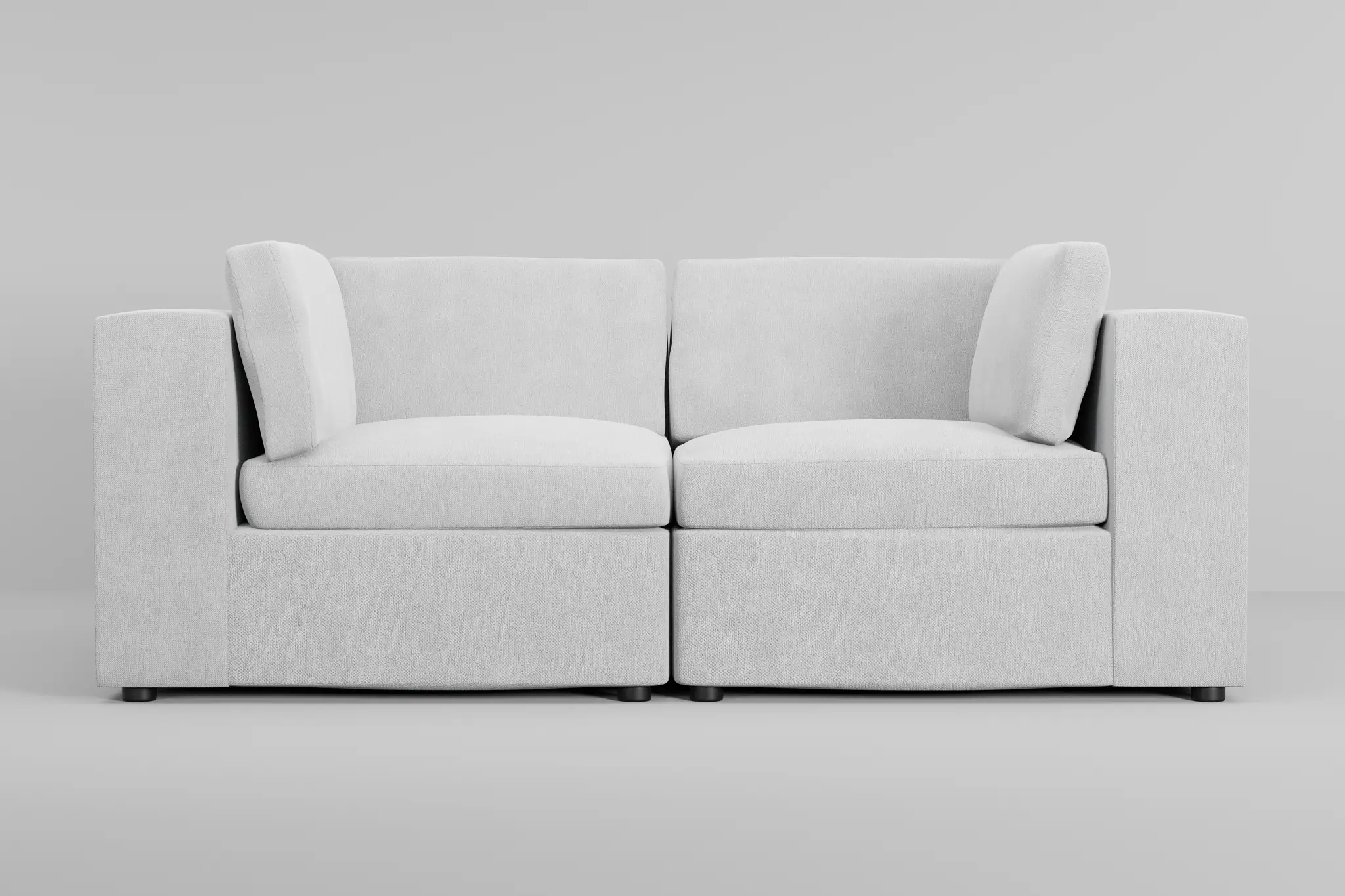Destin Revenue White Fabric 2-piece Modular Sofa Destin Revenue White Fabric 2-piece Modular Sofa