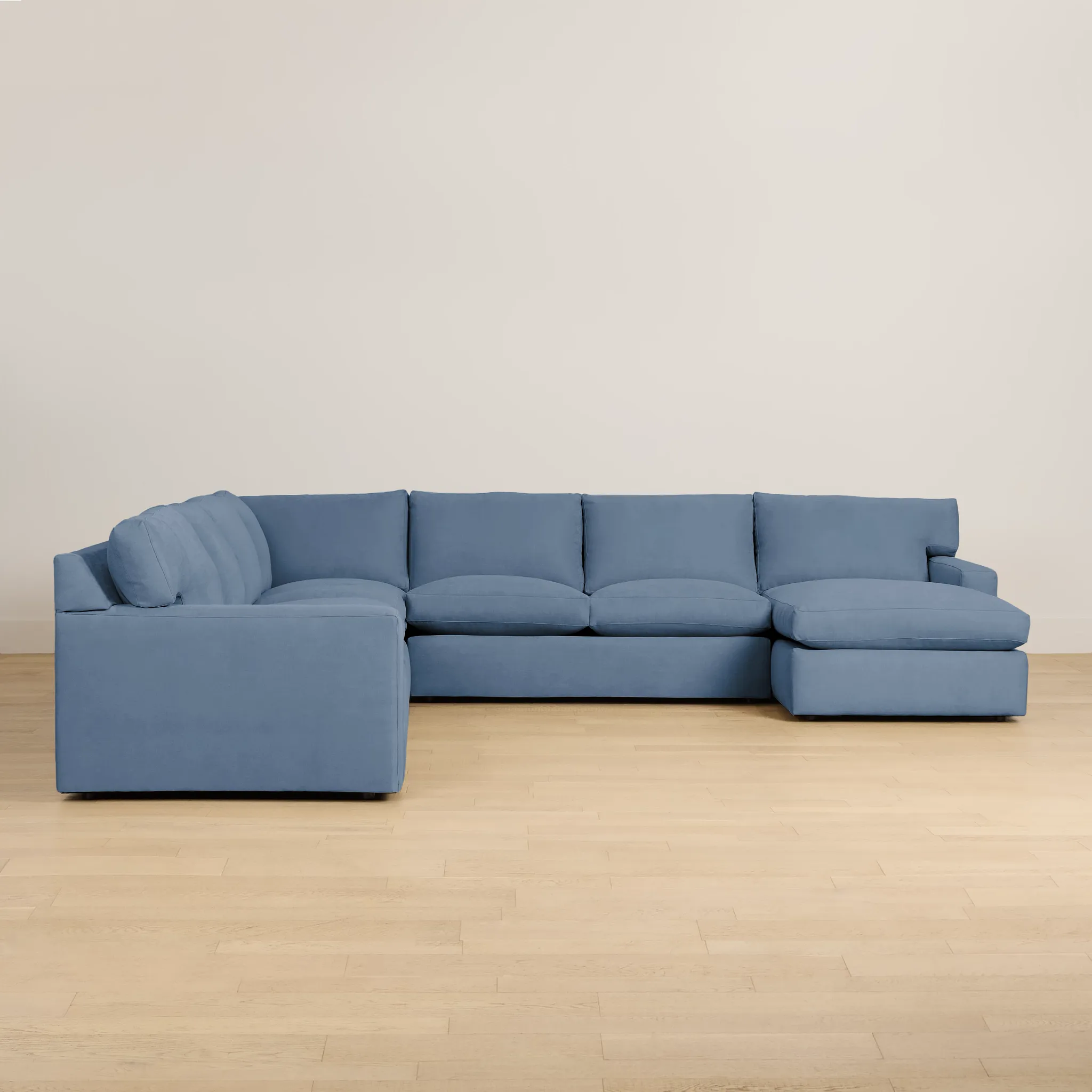 Hudson Blue Fabric Large Right Chaise Sectional