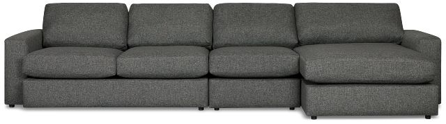 Brantley Dark Gray Fabric Small Right Chaise Sectional