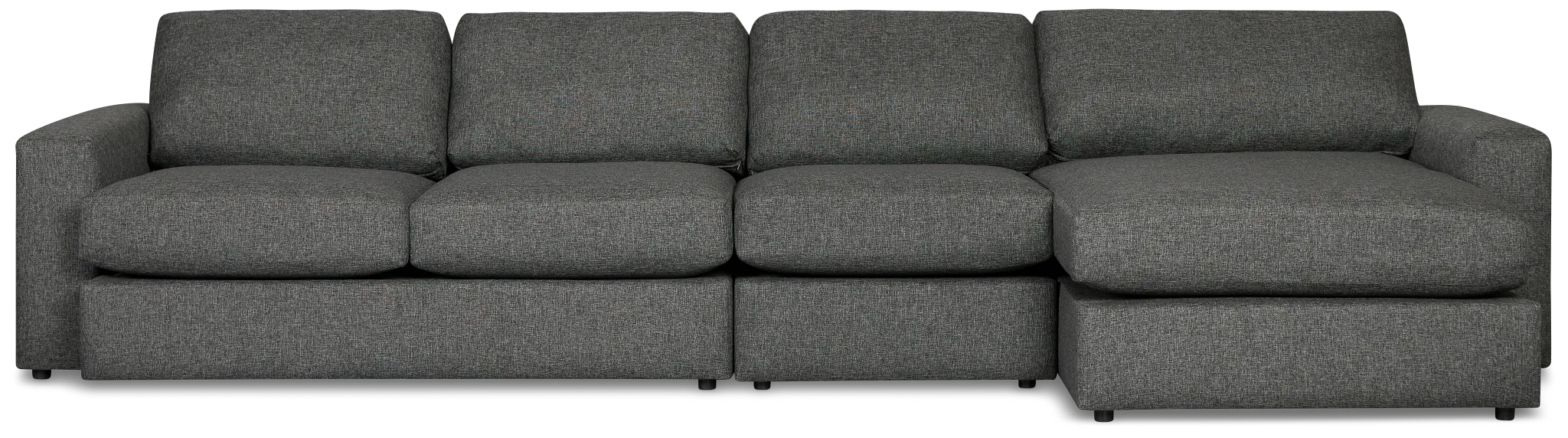 Brantley Dark Gray Fabric Small Right Chaise Sectional