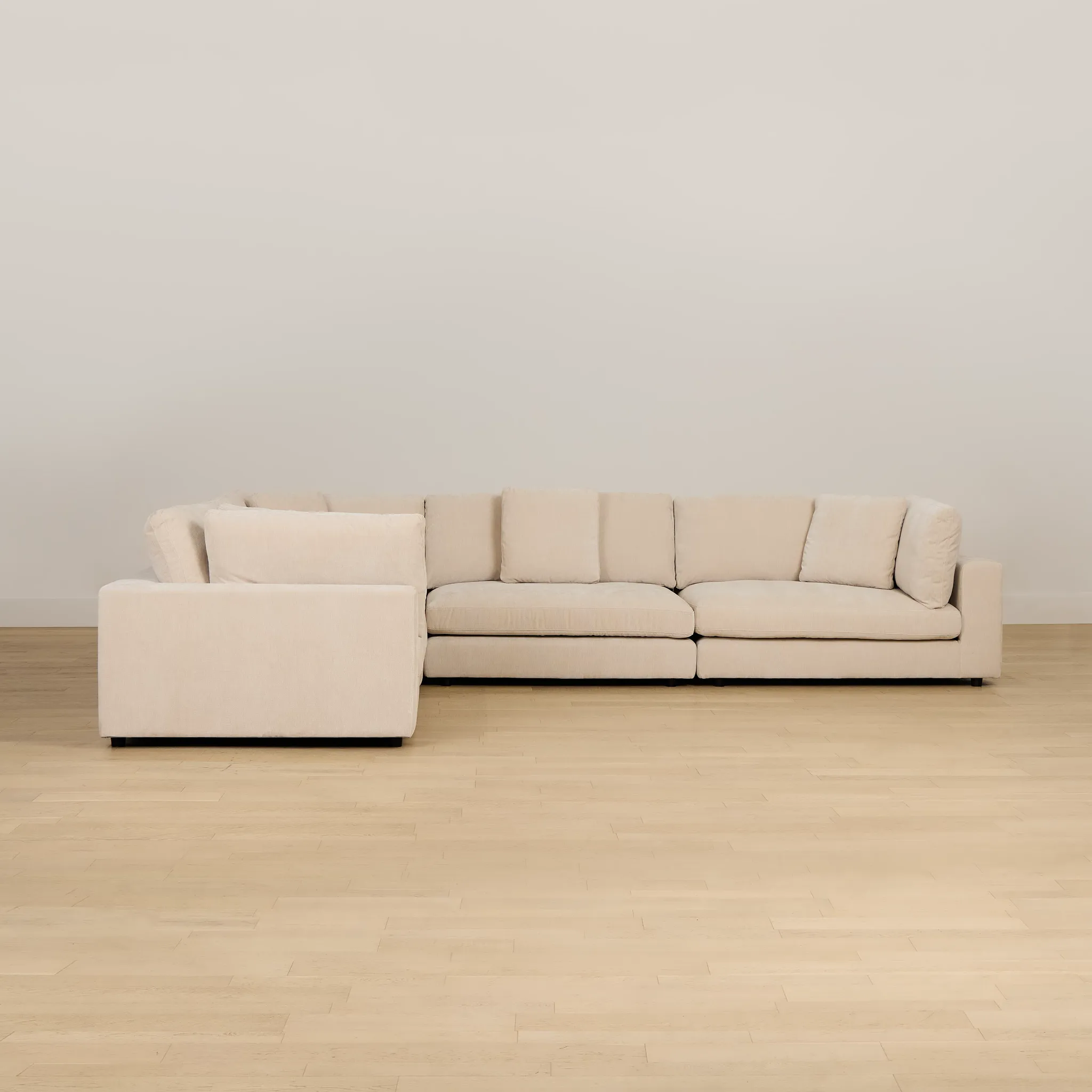 Lounge Light Beige Fabric 2-arm Right Facing Sectional