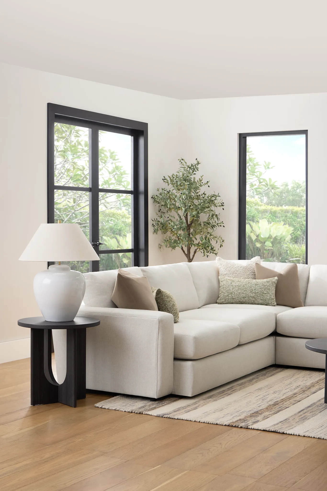 Brantley Light Beige Fabric Medium Two-arm Sectional