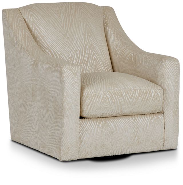 Novelia Beige Polyester Fabric Swivel Chair - Rooms To Go