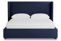 Captiva Joya Dark Blue 48" Upholstered Shelter Bed