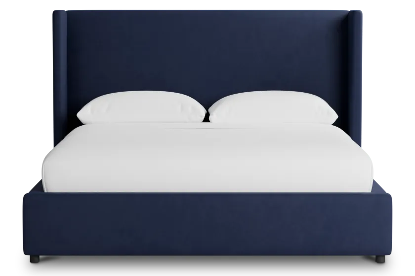 Captiva Joya Dark Blue 48" Upholstered Shelter Bed