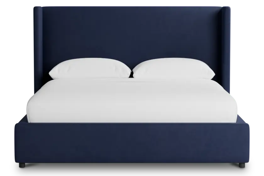 Captiva Joya Dark Blue 48" Upholstered Shelter Bed Captiva Joya Dark Blue 48" Upholstered Shelter Bed