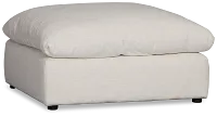 Serena White Fabric Ottoman