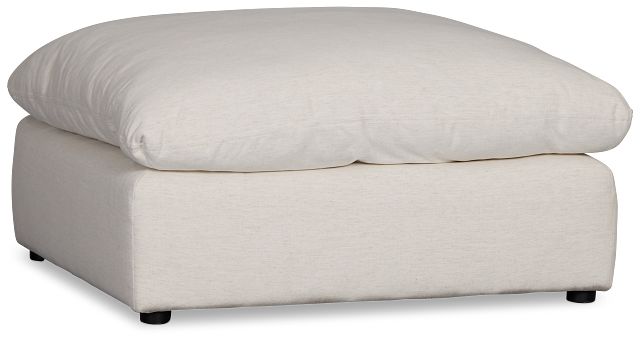 Serena White Fabric Ottoman