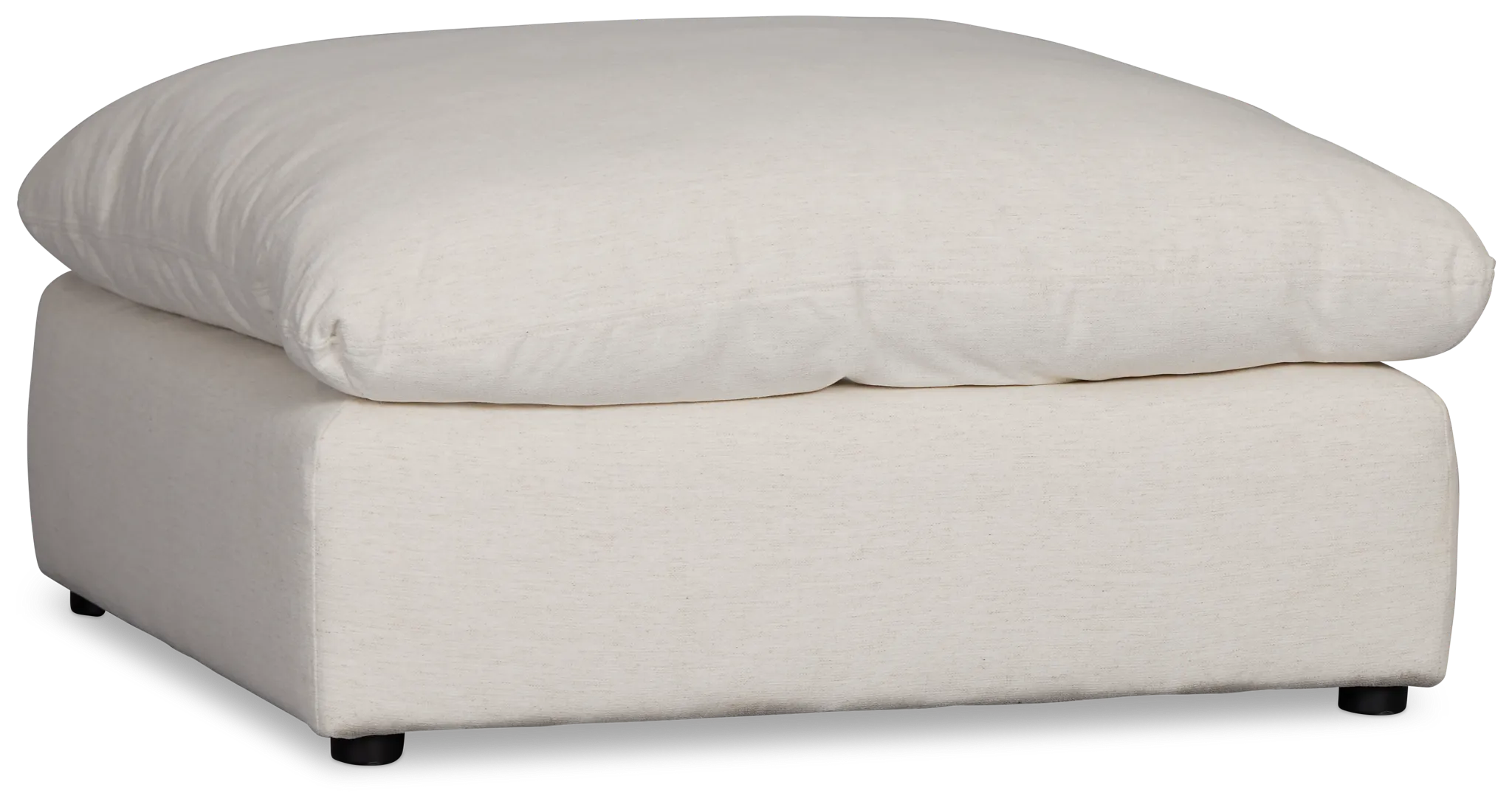 Serena White Fabric Ottoman