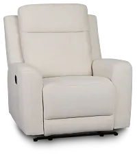 Dean White Fabric Recliner