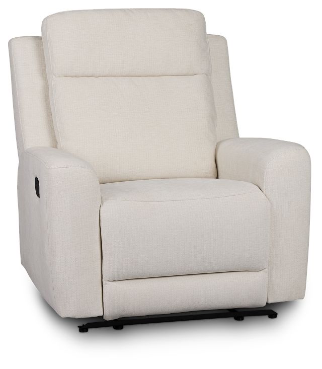 Dean White Fabric Recliner