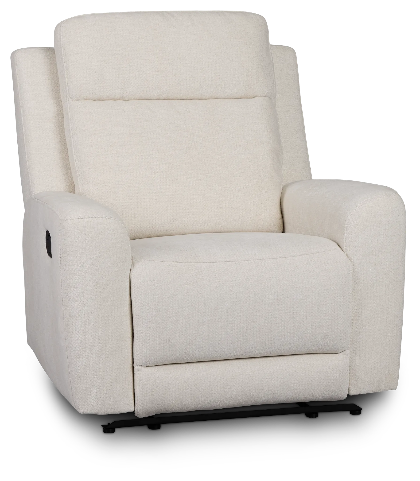Dean White Fabric Recliner