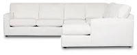 Rhodes White Fabric Large Right Chaise Sectional