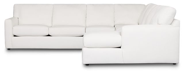 Rhodes White Fabric Large Right Chaise Sectional
