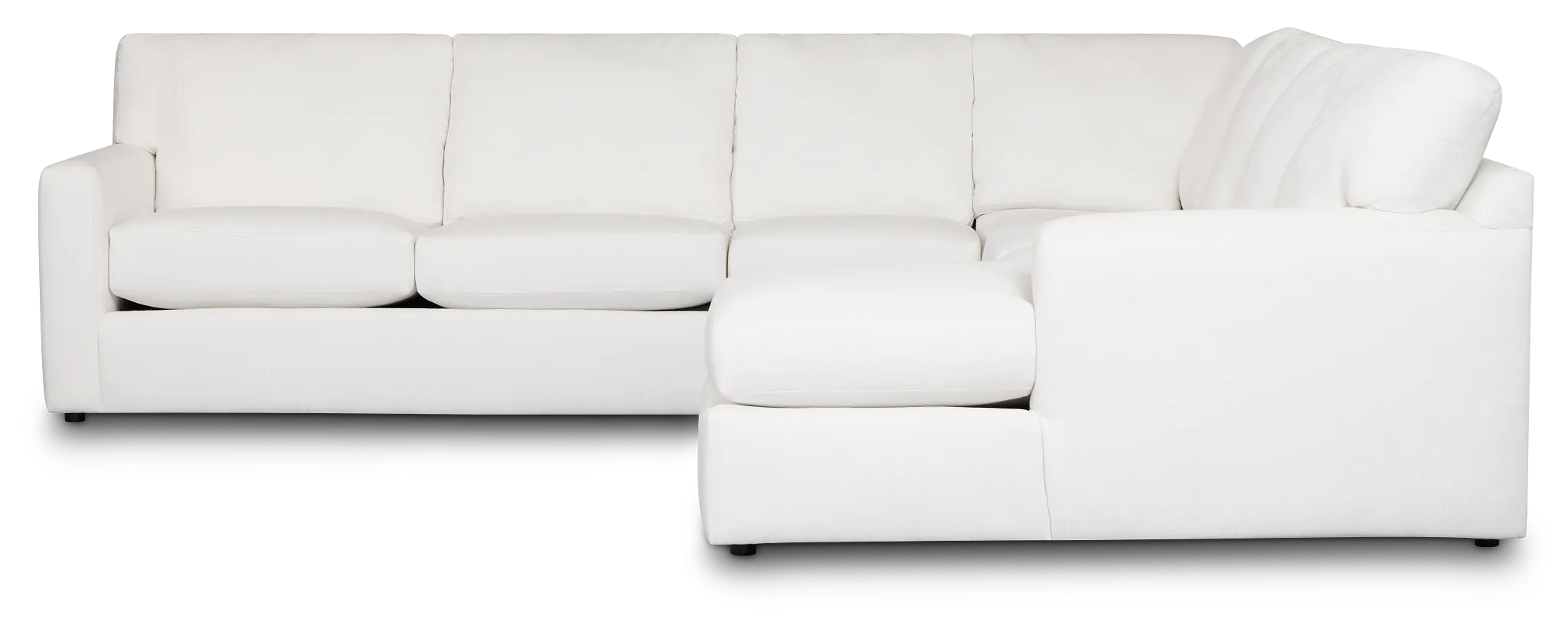 Rhodes White Fabric Large Right Chaise Sectional